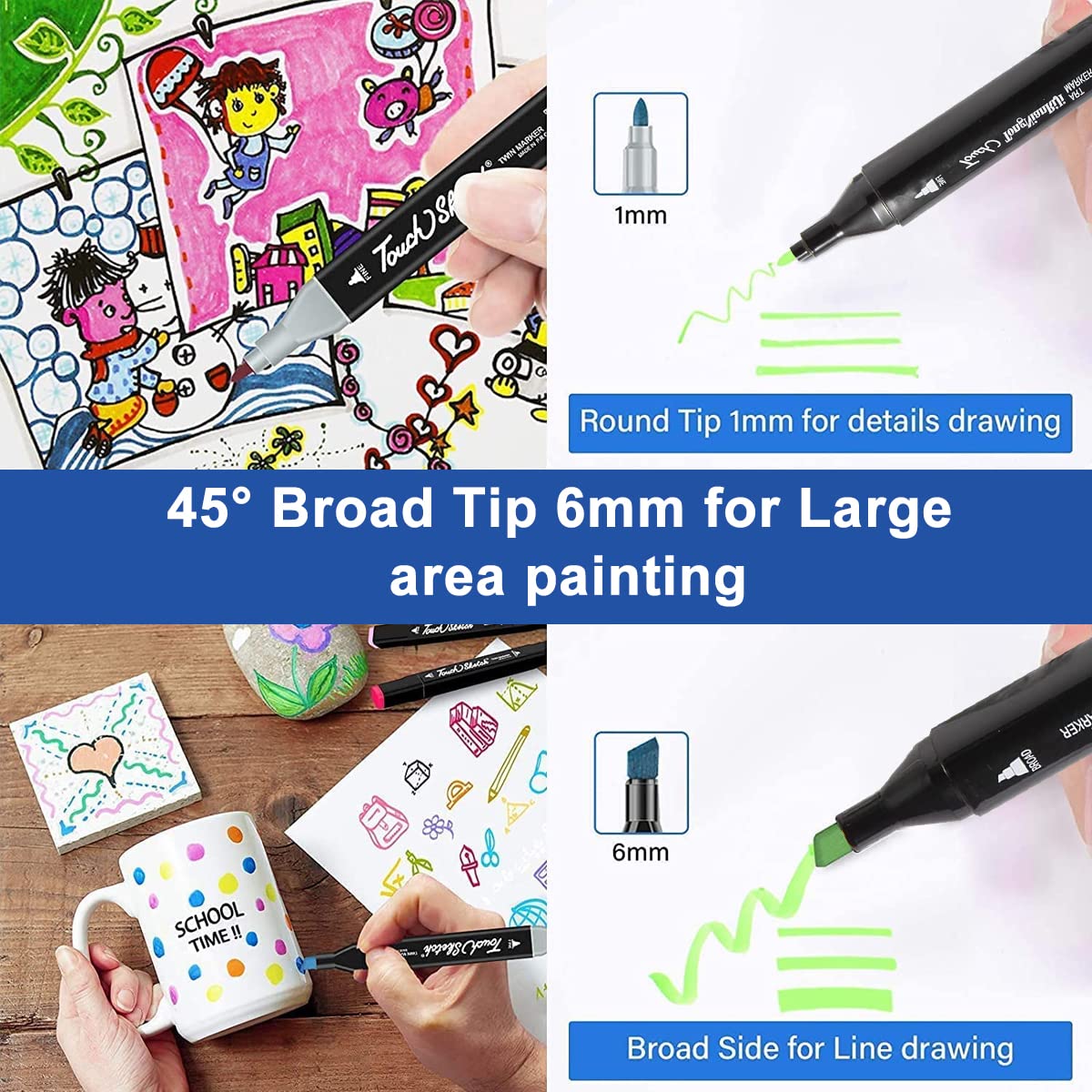 HASTHIP 60 Colors Alcohol Markers Pens,Dual Tip Twin Marker Pens Acrylic Marker Pens,Anime&Manga Colouring Pens With Carrying Case For Painting Sketching Calligraphy Drawing Graffiti Design,Black HASTHIP 60 Colors Alcohol Markers Pens,Dual Tip Twin Marker Pens Acrylic Marker Pens,Anime&Manga Colouring Pens With Carrying Case For Painting Sketching Calligraphy Drawing Graffiti Design,Black